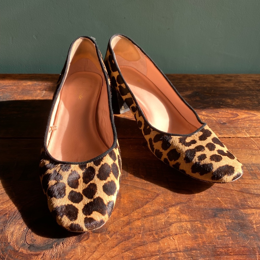Kate spade leopard calf hair block heel pump